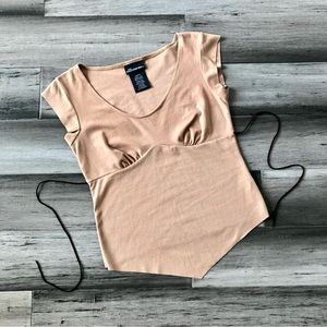 Vintage Y2K No Boundaries Faux Suede Handkerchief Top w/ Back Tie